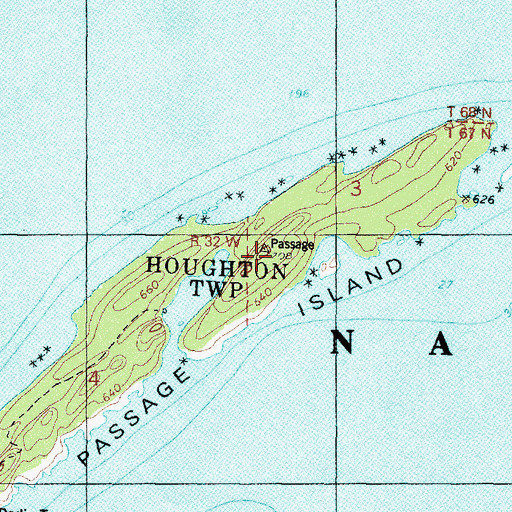 Topographic Map of Passage Island, MI
