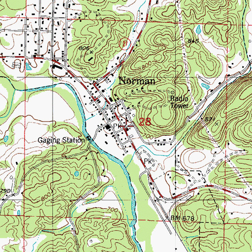 Topographic Map of Barr Memorial Presbyterian Church, AR
