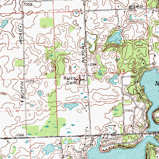 Topographic Map of Patch Cemetery, MI