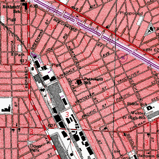 Topographic Map of Pattengill School, MI