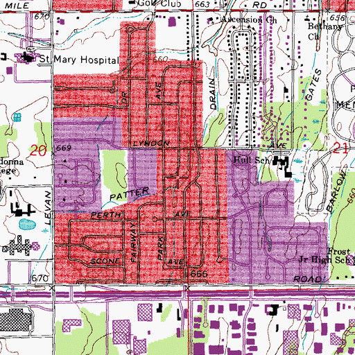 Topographic Map of Patter Drain, MI