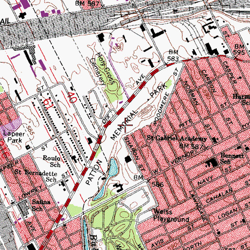 Topographic Map of Patton Memorial Park, MI