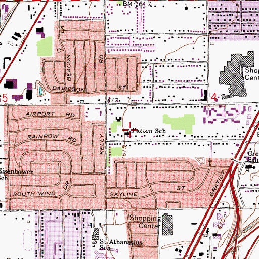 Topographic Map of Patton School, MI