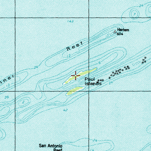 Topographic Map of Paul Islands, MI