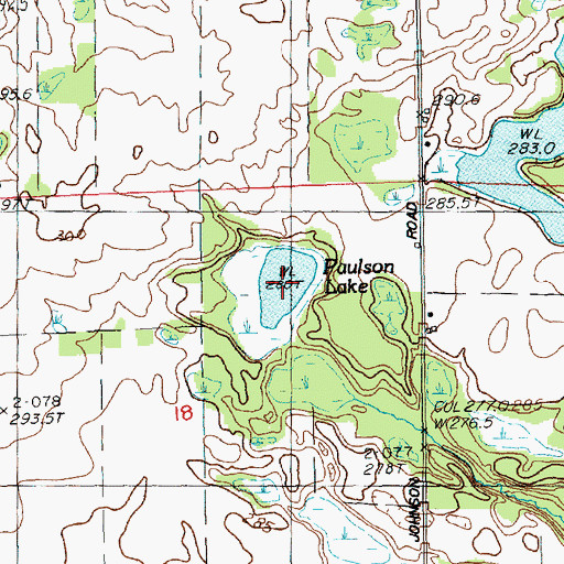Topographic Map of Paulson Lake, MI