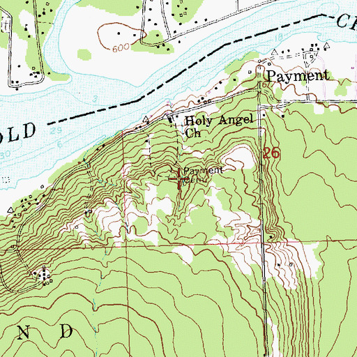 Topographic Map of Payment Cemetery, MI