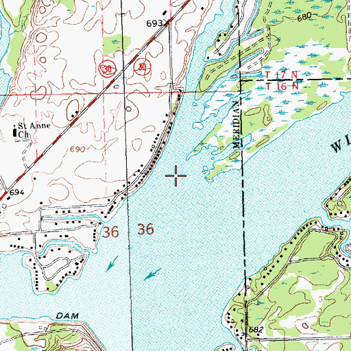 Topographic Map of Payne Creek, MI