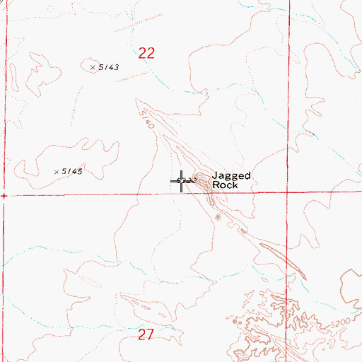 Topographic Map of Jagged Rock, AZ
