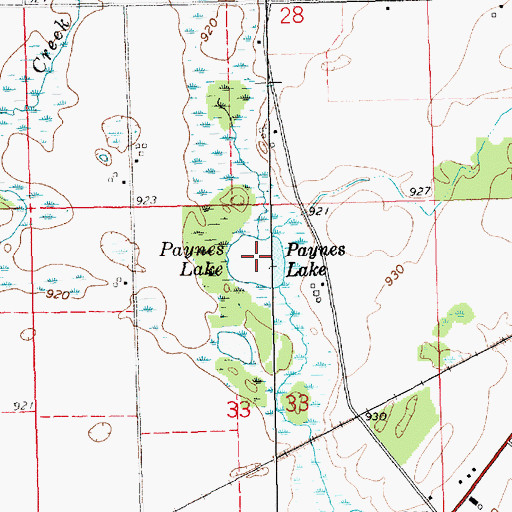 Topographic Map of Dorsey Lake, MI
