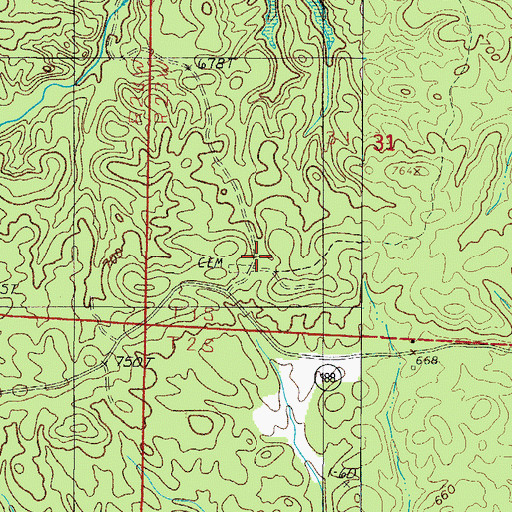 Topographic Map of Big Fir School (historical), AR