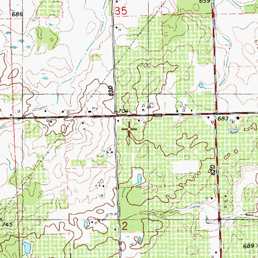 Topographic Map of Peach Belt School, MI
