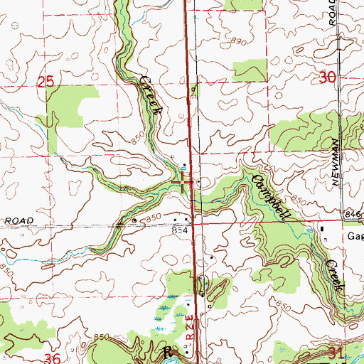Topographic Map of Peach Lake Creek, MI