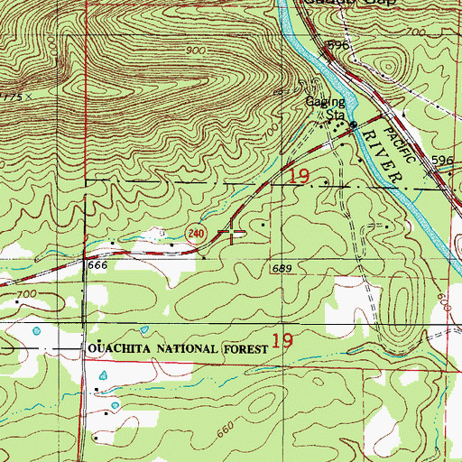 Topographic Map of Black Cemetery, AR