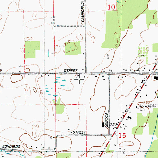 Topographic Map of Peavine School, MI