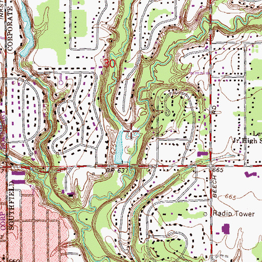 Topographic Map of Pebble Creek, MI