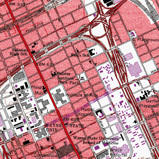 Topographic Map of Peck Park, MI