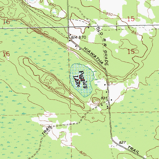 Topographic Map of Peggley Lake, MI
