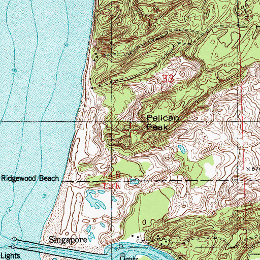 Topographic Map of Pelican Peak, MI