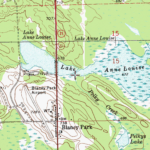 Topographic Map of Pelky Creek, MI