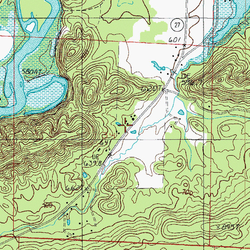 Topographic Map of Blue Bell School (historical), AR