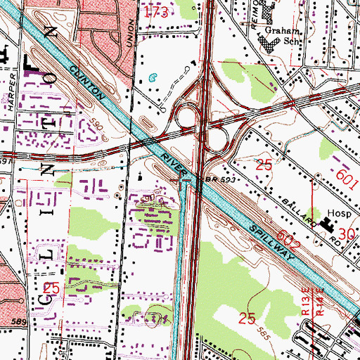 Topographic Map of Peltier Drain, MI