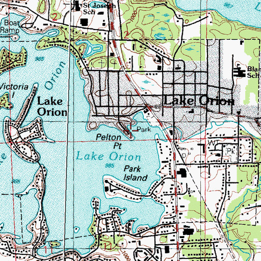 Topographic Map of Pelton Point, MI