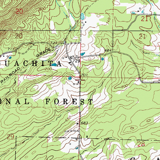 Topographic Map of Bonner School (historical), AR