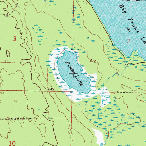 Topographic Map of Penny Lake, MI