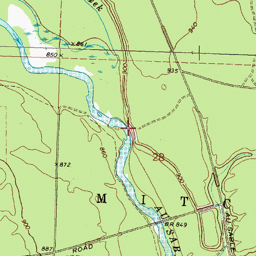 Topographic Map of Penoyer Creek, MI