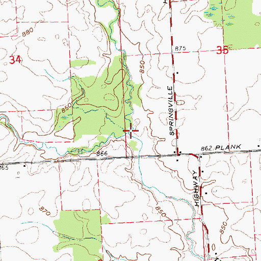 Topographic Map of Penrod Drain, MI