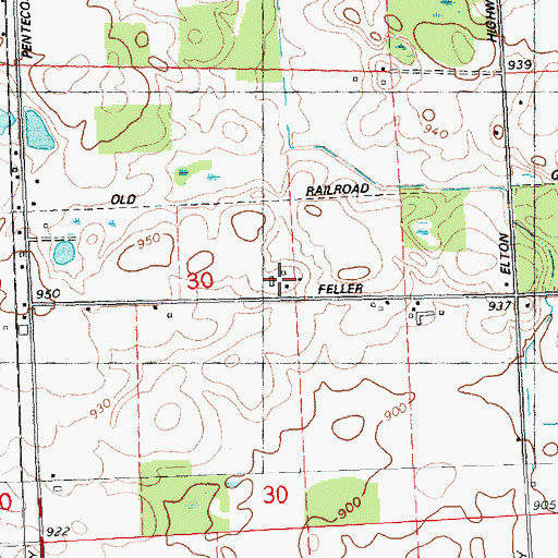 Topographic Map of Pentecost School, MI