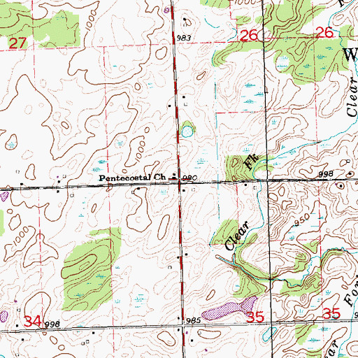 Topographic Map of Pentecostal Church, MI