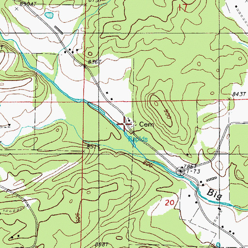 Topographic Map of Brushy School (historical), AR