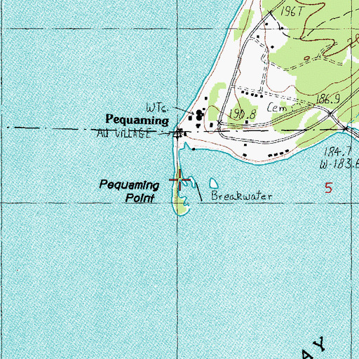 Topographic Map of Pequaming Point, MI
