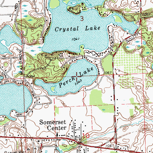 Topographic Map of Perch Lake, MI