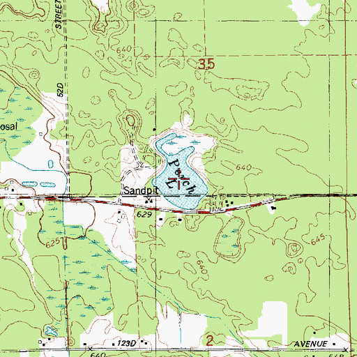 Topographic Map of Perch Lake, MI
