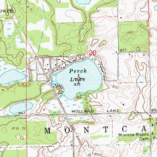 Topographic Map of Perch Lake, MI