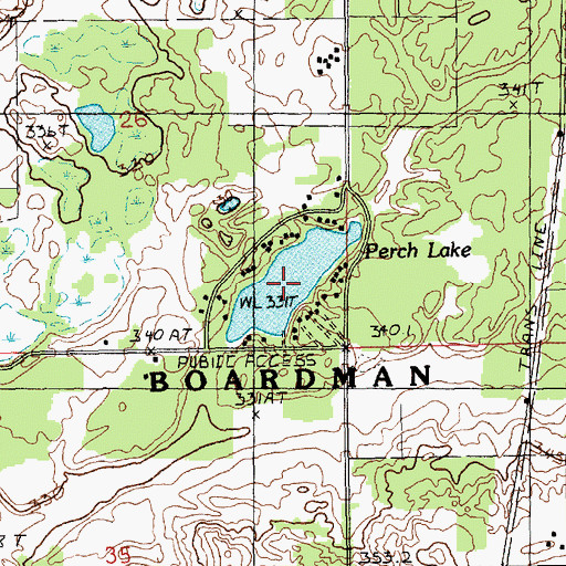 Topographic Map of Perch Lake, MI