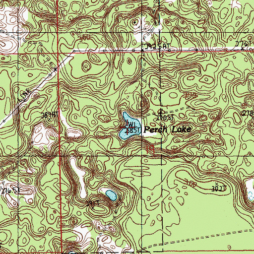 Topographic Map of Perch Lake, MI