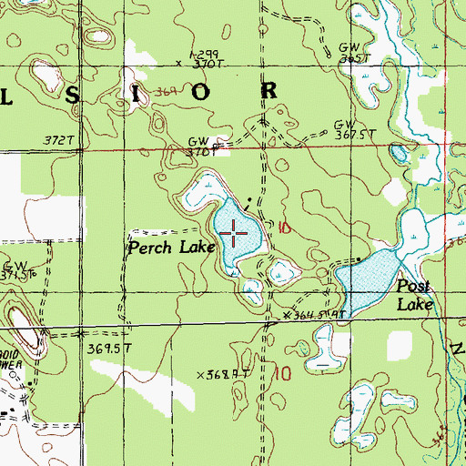 Topographic Map of Perch Lake, MI