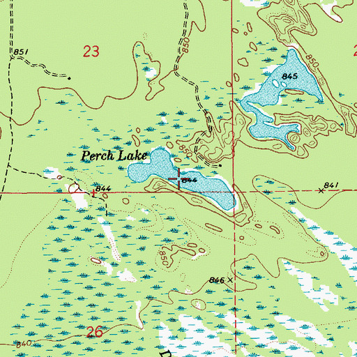 Topographic Map of Perch Lake, MI