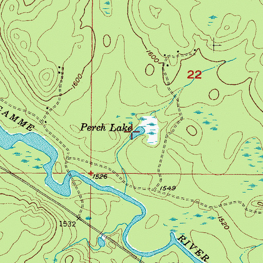 Topographic Map of Perch Lake, MI