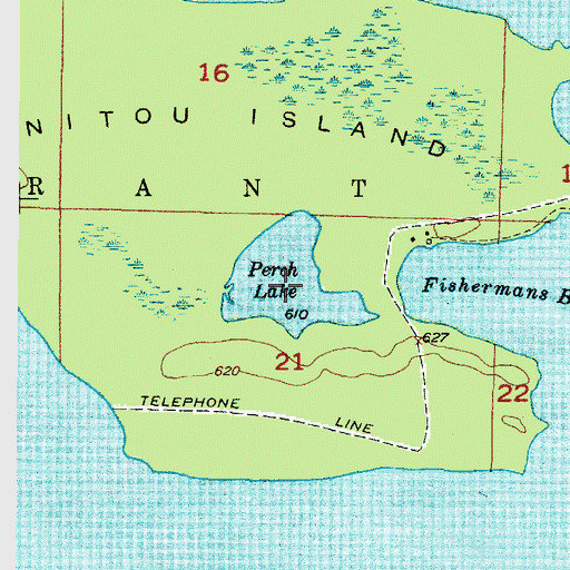 Topographic Map of Perch Lake, MI