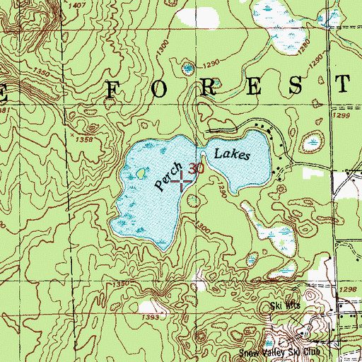 Topographic Map of Perch Lakes, MI