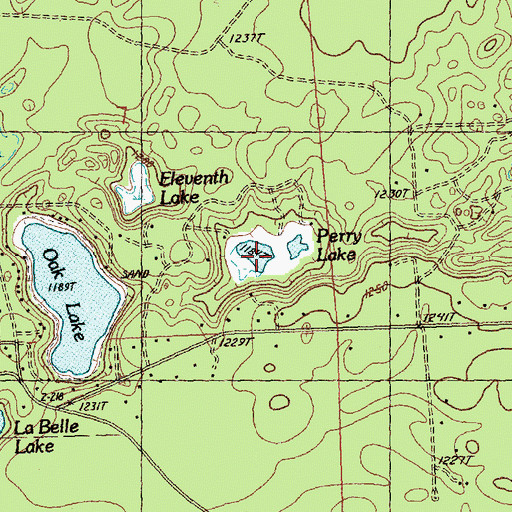 Topographic Map of Perry Lake, MI