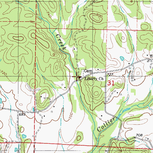 Topographic Map of Chapel School (historical), AR