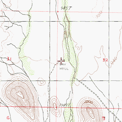 Topographic Map of Jagow Well, AZ