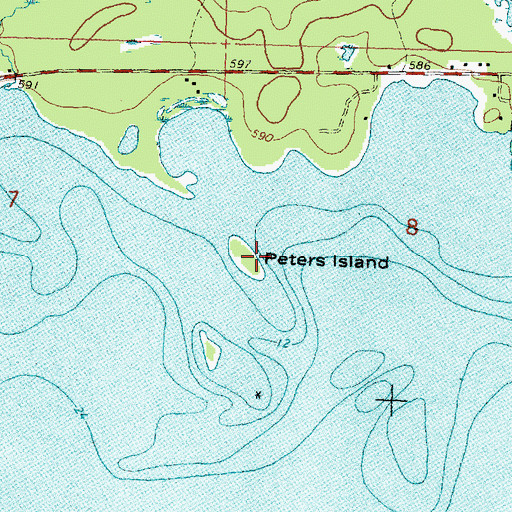 Topographic Map of Peters Island, MI