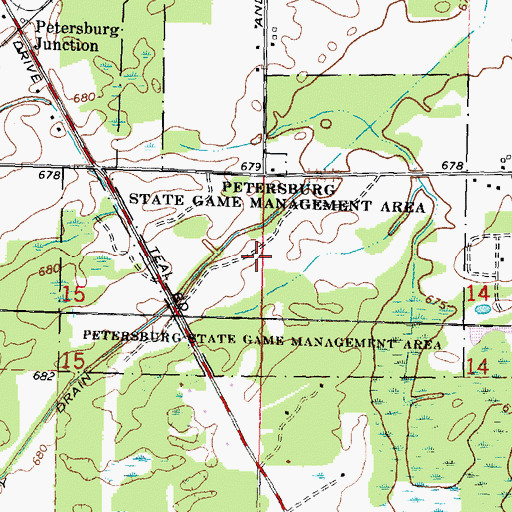 Topographic Map of Petersburg State Game Management Area, MI