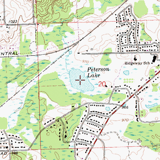 Topographic Map of Peterson Lake, MI